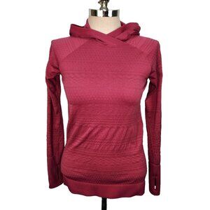 Lululemon Rest Less Hoodie Violet‎ Red 8 Long Sleeve Textured Athletic W3BKFS